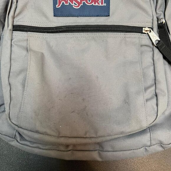 Jansport Big Student Gray Backpack Extra Laptop Pocket Large School Travel Bag - Picture 2 of 8